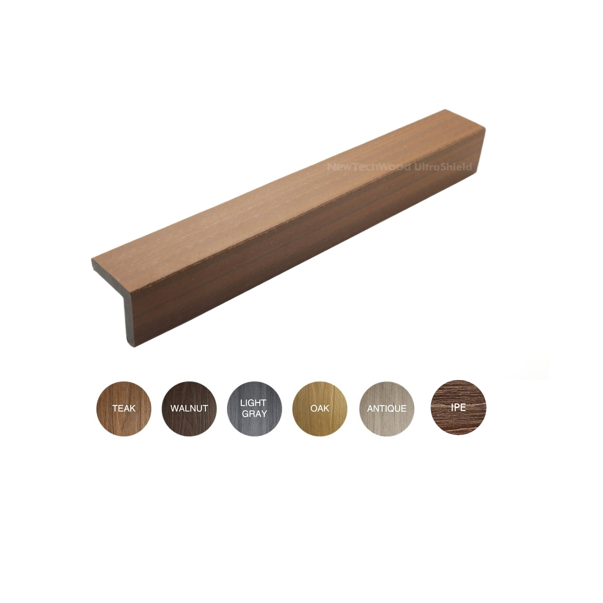 katownik-us20 NewTechWood Ultrashield US20 to systemowy kątownik wykończeniowy 40×40×2800 mm przeznaczony do estetycznego wykańczania krawędzi tarasów i elewacji kompozytowych NewTechWood. Pozwala zamaskować zakończenia desek oraz uzyskać spójne kolorystycznie wykończenie całego systemu. Cena dotyczy: 1 szt. kątownika 40×40×2800 mm Długość: 2,8 m Kolor: wybierz wariant