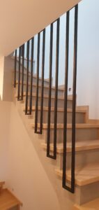 Balustrada harfa podwójna, metalowa czarna