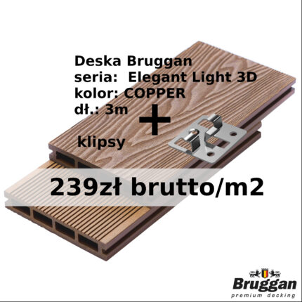 Promocja na deski tarasowe kompozytowe bruggan copper 3m